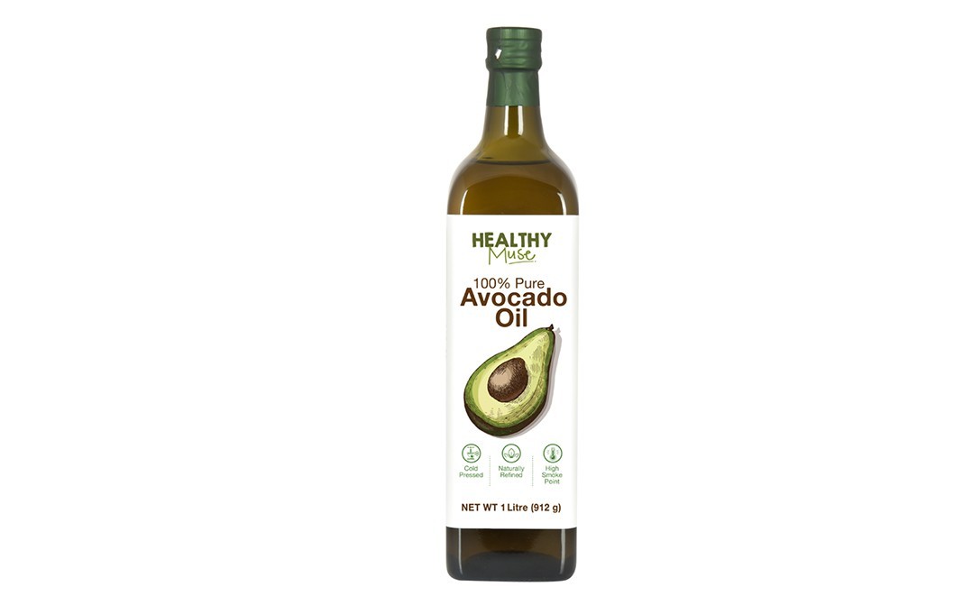 Healthy Muse 100% Pure Avocado Oil    Glass Bottle  1 litre